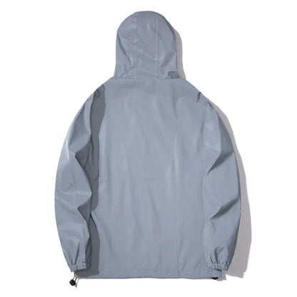 New Men’s Reflective Jacket - Solid Color Polyester Night Reflective Student and Dance Trend Jacket