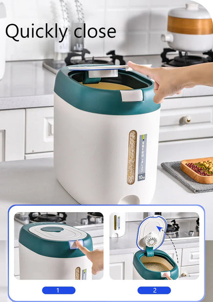 XIAOGUI 5KG/10KG Rice Dispenser - Kitchen Organizer & Storage Container, Cereal Jar for Home, Food Storage Box