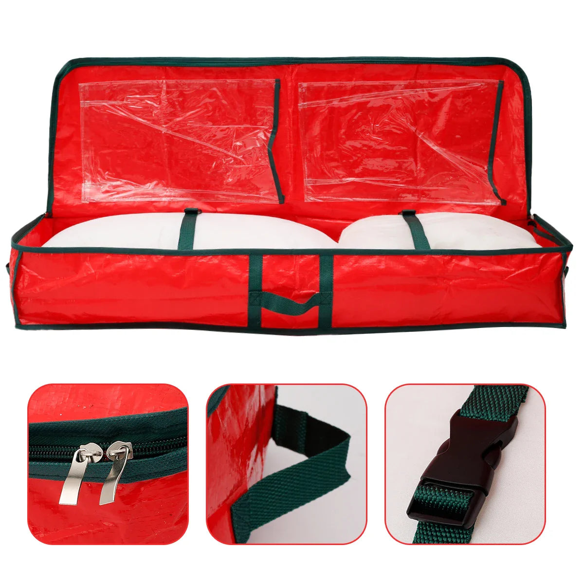 Christmas Gift Wrap Storage Bag - Waterproof Underbed Organizer with Reinforced Handles for Xmas Wrapping Paper