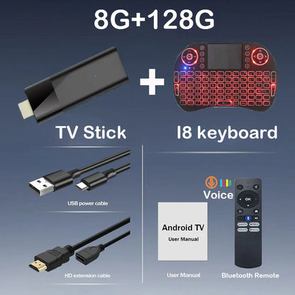 Q12 Mini TV Stick Android 14 – Quad-Core ATV Smart TV Box 4GB RAM 64GB/128GB ROM WiFi 2.4G & 5G Global Streaming