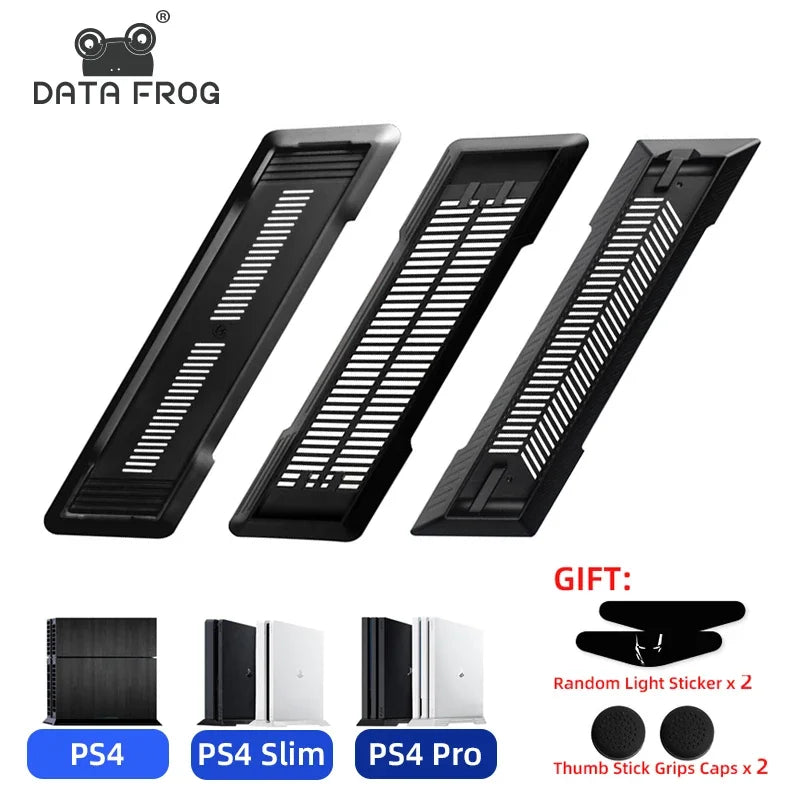 DATA FROG Non-Slip Vertical Stand — Cooling Bracket & Dock Holder for PS4, PS4 Slim, PS4 Pro