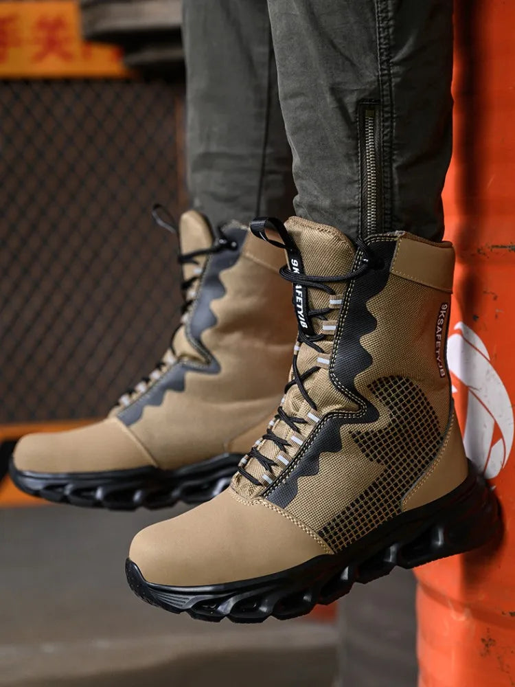 Men's Steel Toe Work Sneakers - Safety Shoes, Puncture-Proof Boots, Indestructible Lightweight Footwear for Security