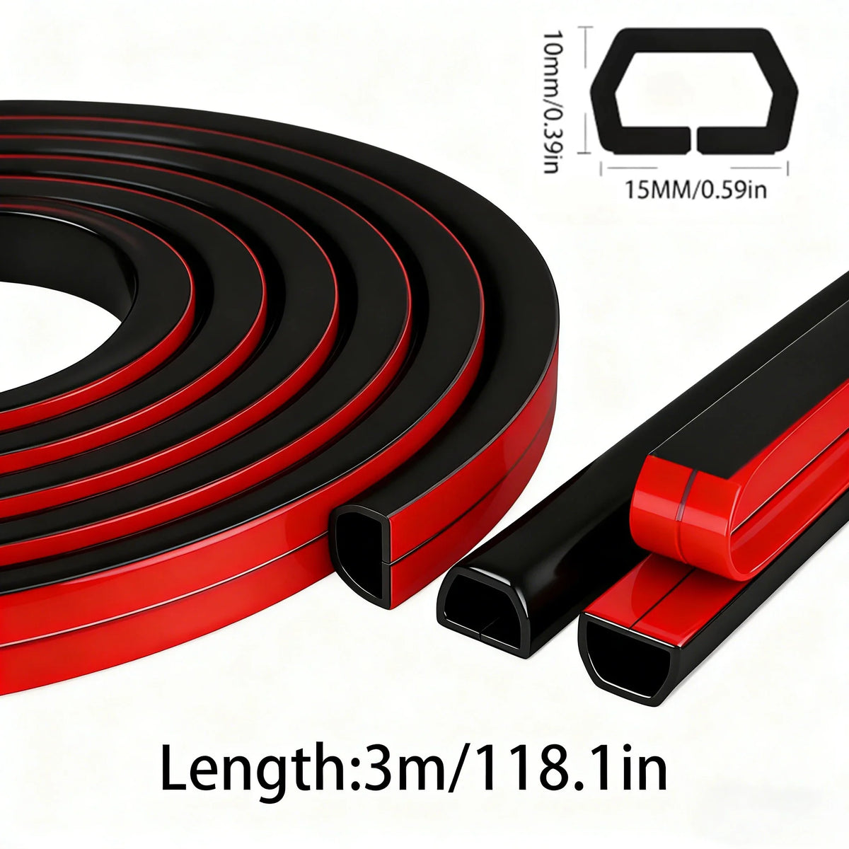 Cable Management Sleeve - 118" Self-Adhesive PVC Cord Hider for Wall & Floor, Insulated Wire Cover