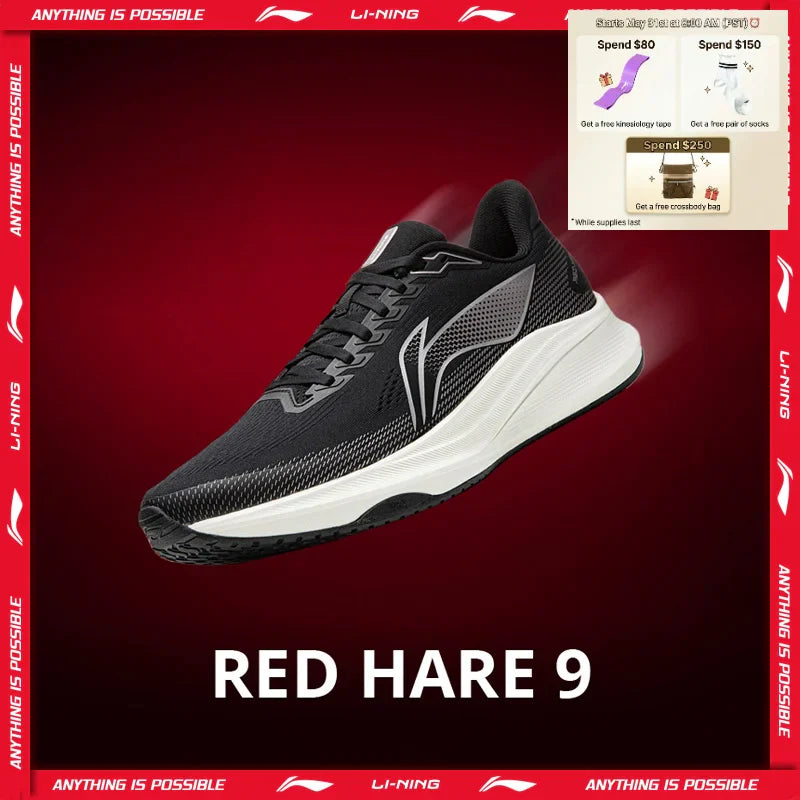 Li-Ning RED HARE 9 Men’s Racing Running Shoes – LIGHT FOAM ULTRA Breathable Anti-Slip Durable Training Sneakers ARPW003