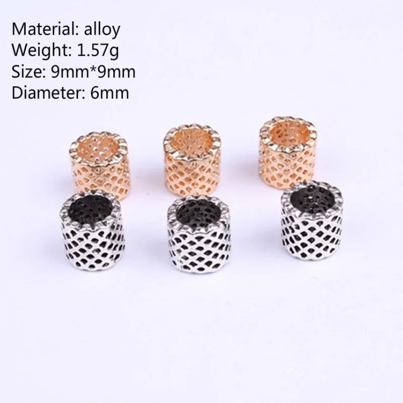 5Pcs Viking Metal Hair Braid Beads – Antique Silver & Gold Dreadlock Rings Clips Retro Hair Accessories for Braids & Styling