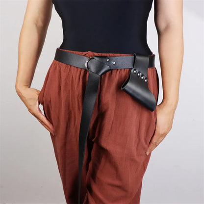 Medieval Leather Scabbard - Viking Knight Sword Holder for Renaissance Cosplay, Halloween & Stage Performance
