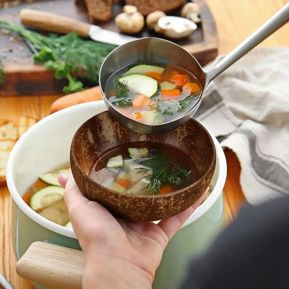 Natural Coconut Shell Bowl – Lightweight Fruit, Salad & Dessert Bowl Southeast Asia Tableware Set