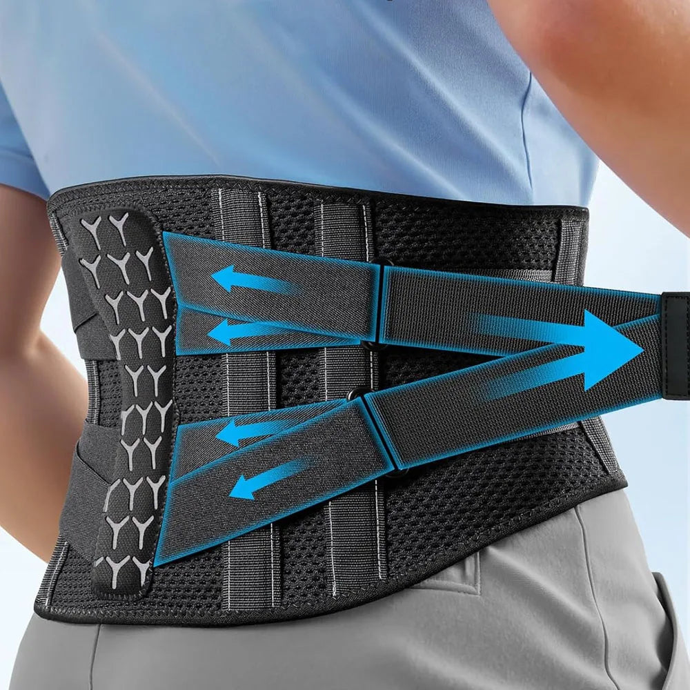 Adjustable Lower Back Brace for Pain Relief – Breathable Lumbar Support Belt for Sciatica, Herniated Disc & Scoliosis Comfort Waist Support
