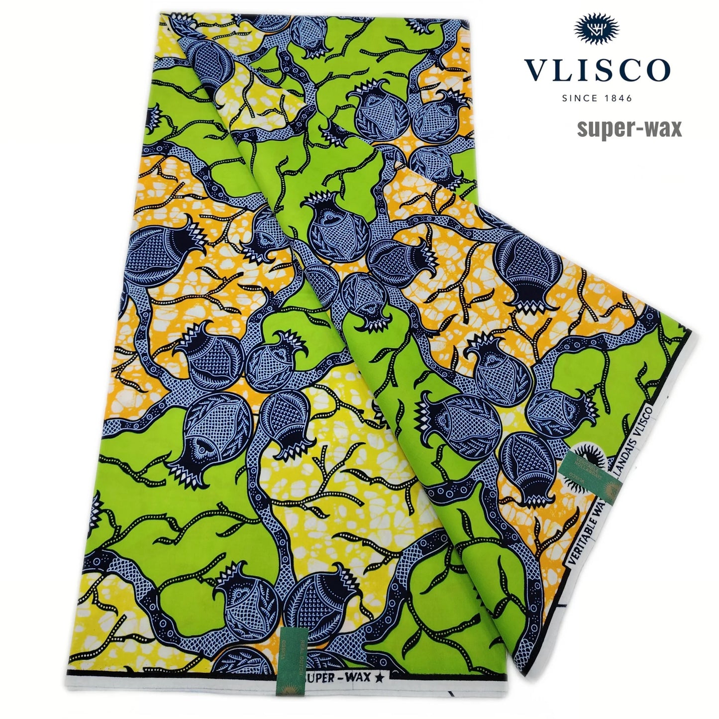 Original African Wax Print Fabric - 6 Yards Soft 100% Cotton Nigerian Ankara Pagne Batik Material