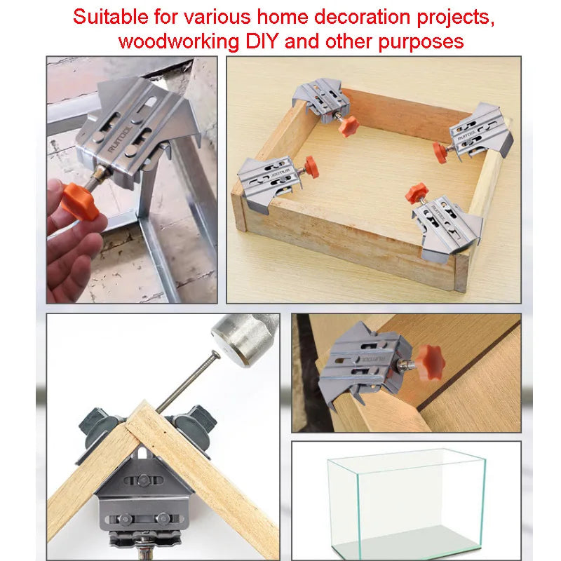 90° Positioning Squares Right Angle Clamps – Carpenter Clamping Tool for Woodworking & Cabinet Corner Assembly
