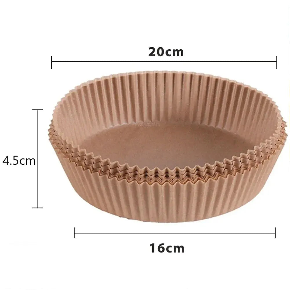 50/100PCS Disposable Air Fryer Paper Liners Non-Stick Round Baking Parchment for Kitchen Cooking