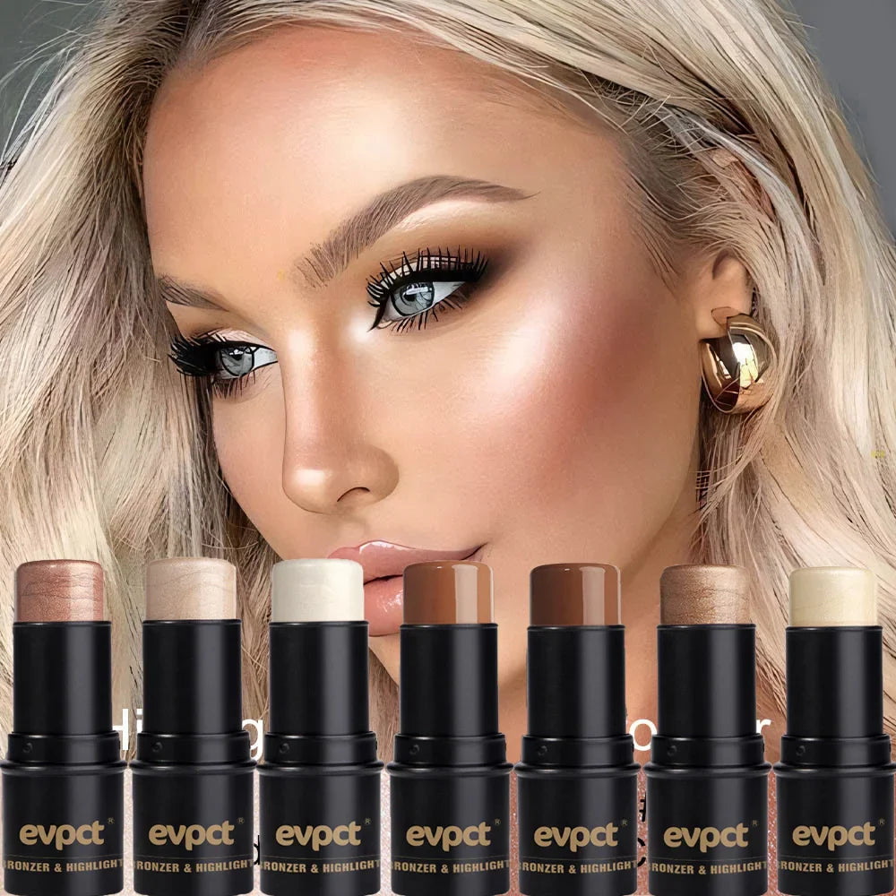 Highlighting & Bronzer Stick - Face Brightening Blusher, Rouge Concealer Pen, Long-Lasting Corrector & Nose Contouring Cosmetics
