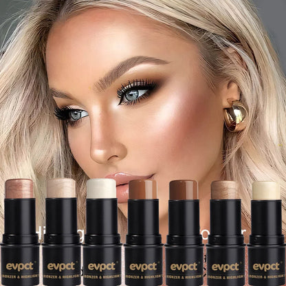 Highlighting & Bronzer Stick - Face Brightening Blusher, Rouge Concealer Pen, Long-Lasting Corrector & Nose Contouring Cosmetics