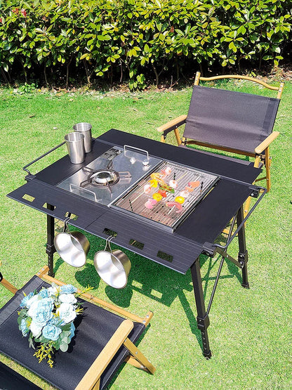 Lohascamping Folding IGT Table – Lightweight Portable Roll-Up Table with Adjustable Legs for Camping, BBQ & Outdoor Cooking