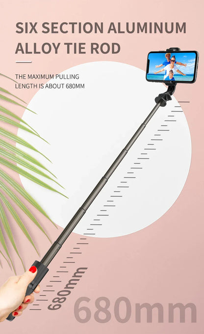 VRIG TP-08 TP-06 Aluminum Alloy Tripod Selfie Stick – 360° Rotatable with Cold Shoe Mount & 1/4" Screw, 1.5kg Load Capacity