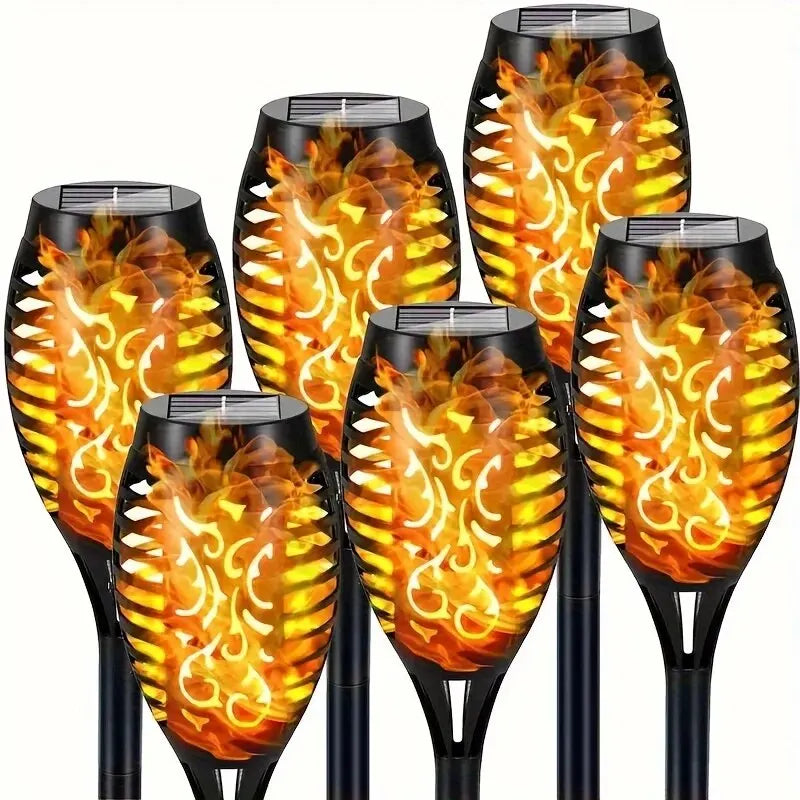 12LED Solar Flame Torch Light: Waterproof Outdoor Garden Decoration - Flickering Light for Lawn, Path, Yard, Patio Floor Lamp