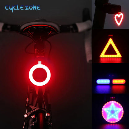 USB Charging Bicycle Taillight with Multi Lighting Modes, LED Flash Rear Lights for MTB Seatpost Bike Accessories