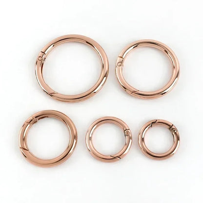 10Pcs Metal O Ring Spring Clasps - 10-38mm Openable Round Carabiner Snap Hooks for Keychains, Bags & DIY Jewelry Accessories