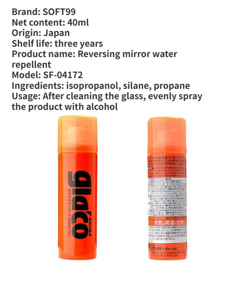 Soft99 Glaco Car Windshield Rain Repellent — Glass Hydrophobic Coating & Oil Film Remover for Anti-Rain Car Glass