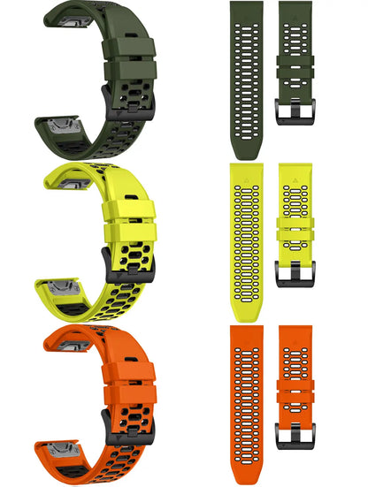 Outdoor Sports Silicone Watch Band 22mm/26mm for Garmin Fenix 5 6 7 8 Series, Tactix, Mk2, Enduro – QuickFit Replacement Strap