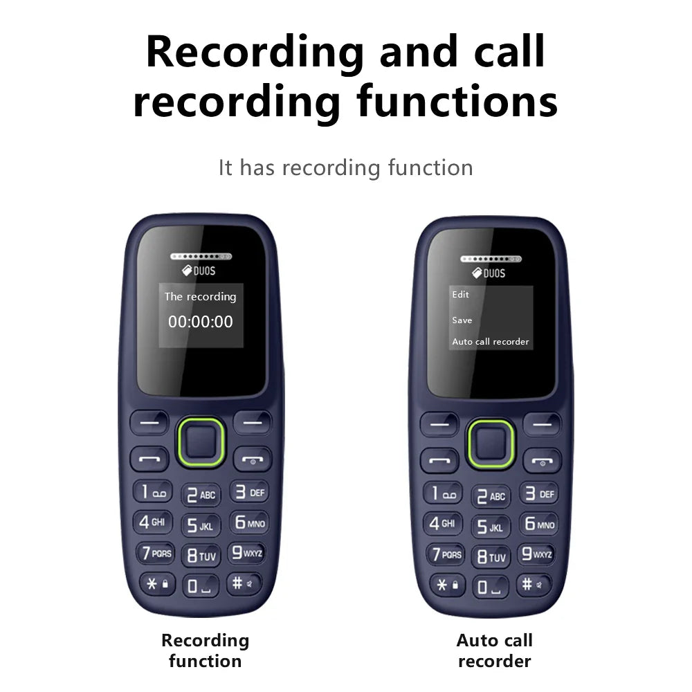 BM310 Small Mobile Phone | Unlocked Dual SIM, Bluetooth, Low Radiation, Automatic Call Recording & Compact Design