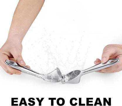 Ergonomic Garlic Press and Mincer – Easy Squeeze Zinc Alloy Garlic Crusher with Comfortable Handle