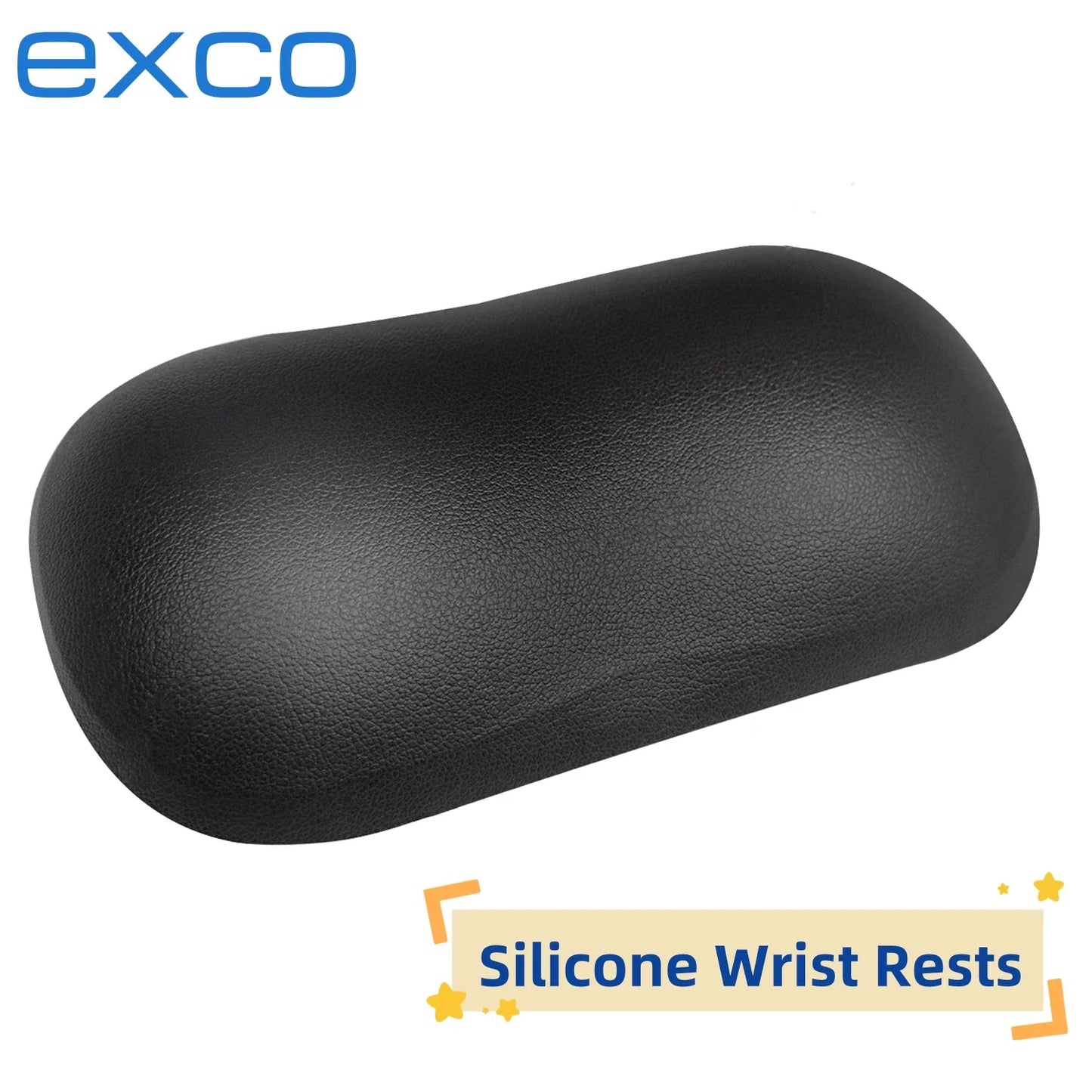 EXCO Ergonomic Silicone Mouse Wrist Rest – Leather Surface Cushion for Computer, Laptop, Office & Gaming Pain Relief