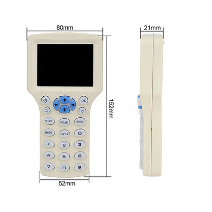 10-Frequency NFC Smart Card Reader & Writer | 125K/13.56MHz RFID Copier USB Key Programmer