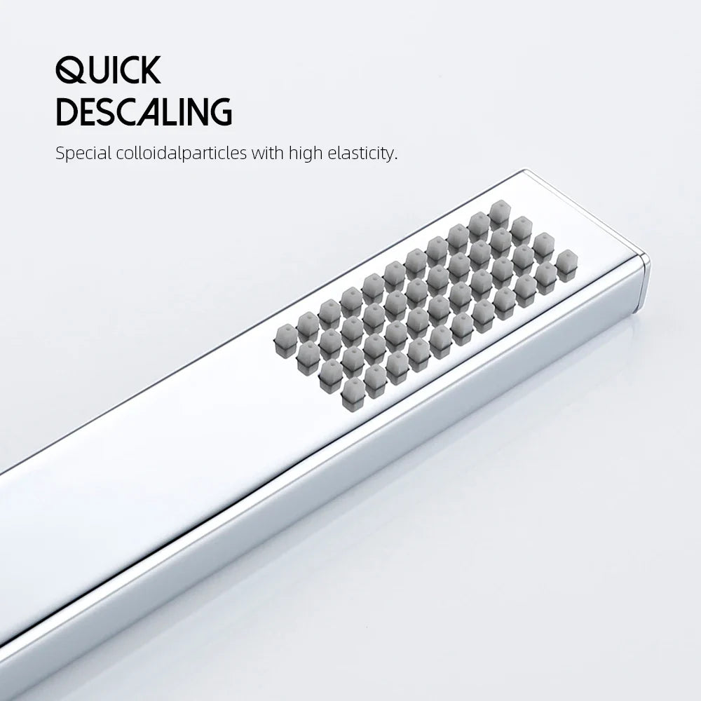 Square Handheld Shower — High-Pressure Brass Hand Shower for Bathroom
