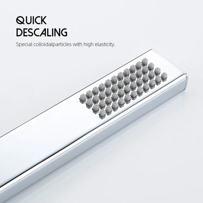 Square Handheld Shower — High-Pressure Brass Hand Shower for Bathroom