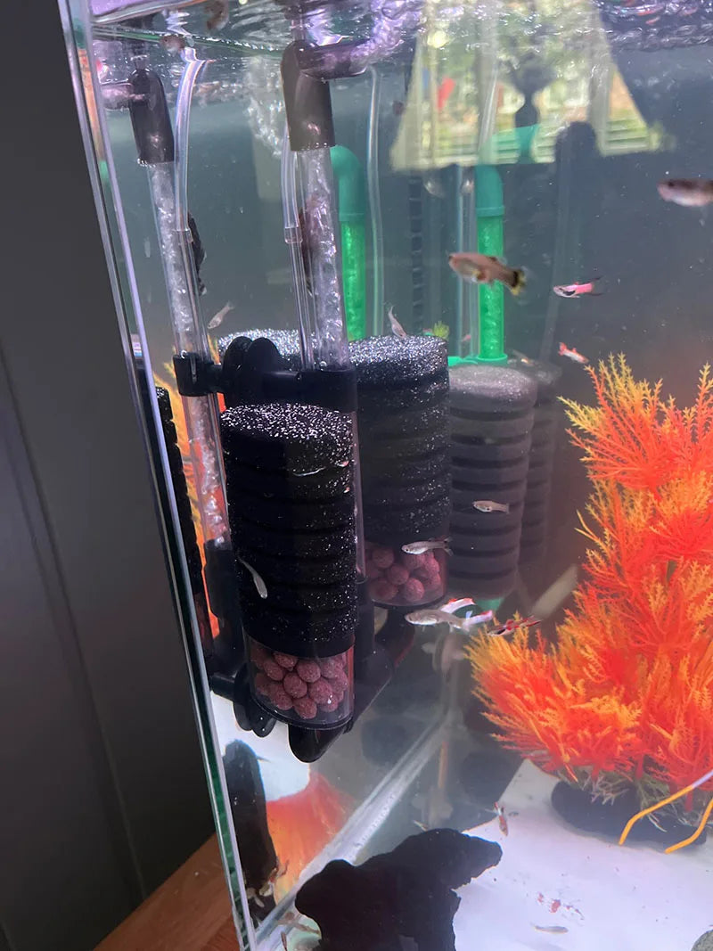 Aquarium Sponge Filter with Air Pump – Bio Skimmer & Biochemical Filter for Fish Tanks