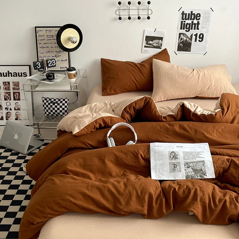 Bedding Comforter Set – Duvet Cover & Bed Sheets with Pillowcases for Queen/King Bed, Edredones de Cama