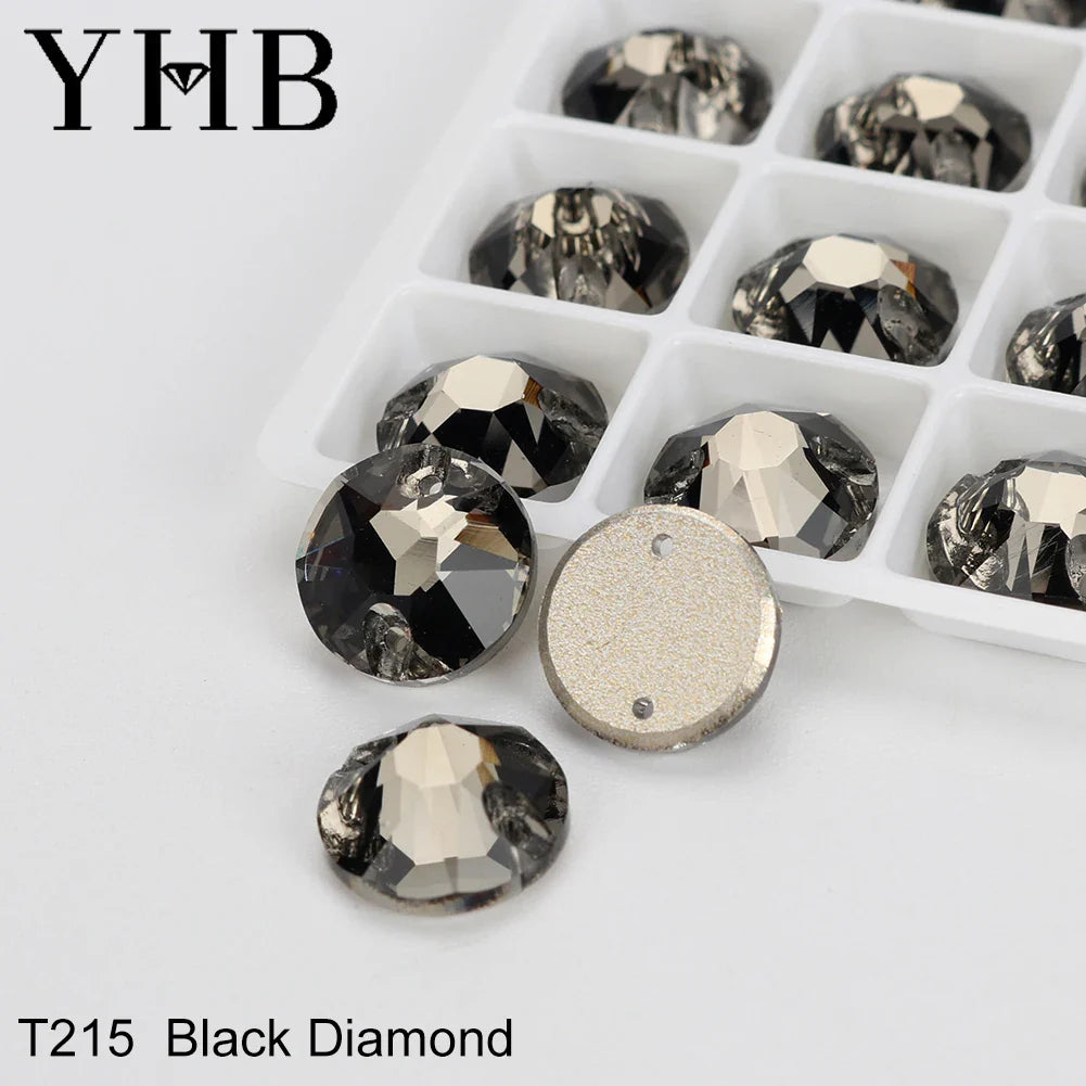 YHB XIRIUS AB Moonlight Glass Crystal — Flatback Sew-On Rhinestones for Garments, Clothes & Bags