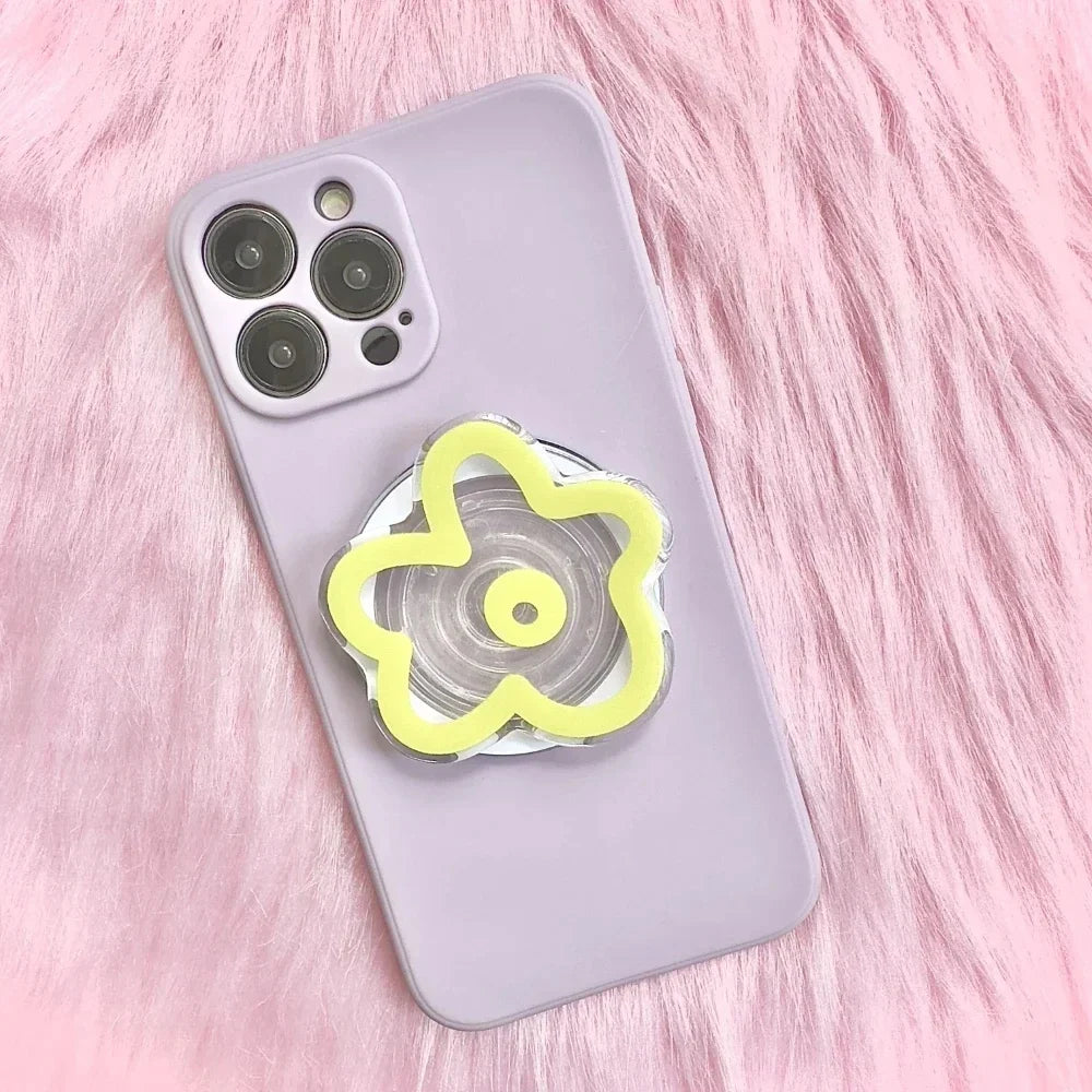 Korean Smile Flower MagSafe Magnetic Phone Grip & Stand – Universal Smart Tok Holder