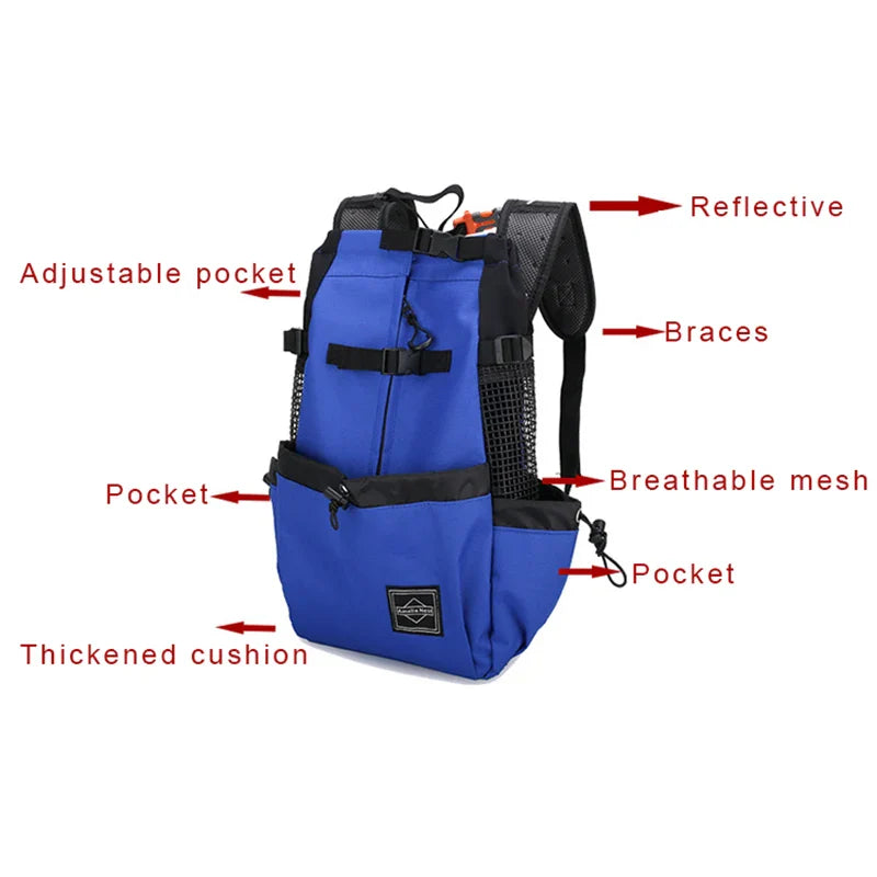 Strong Nylon Dog Carrier Backpack – Breathable Pet Travel Bag for Small & Medium Dogs, Outdoor Cycling Pet Supplies