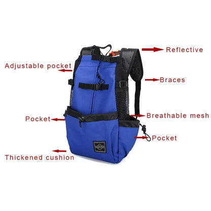 Strong Nylon Dog Carrier Backpack – Breathable Pet Travel Bag for Small & Medium Dogs, Outdoor Cycling Pet Supplies