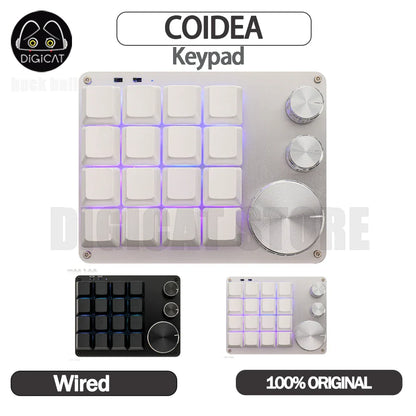 COIDEA Mini Wired RGB Keypad with Knob – Portable Macro Programming Keyboard for PS/Design Custom Controls, Gaming & Creative Work Gift Device