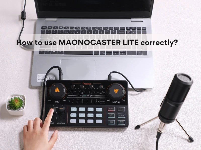 Maono AM200-S1 Microphone & Sound Card Set – MaonoCaster Audio Interface with Condenser Mic for Live Streaming, Recording on PC & Phone