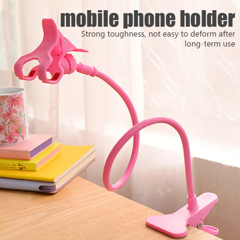 Universal Adjustable Mobile Phone Holder - Flexible Lazy Bed and Desktop Mount Bracket with Clip for Smartphones