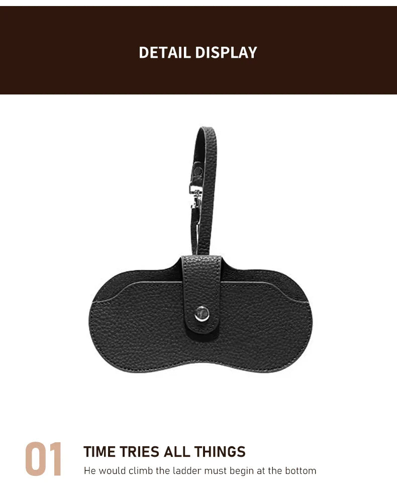 Portable Leather Sunglasses Pouch – Soft Slim Glasses Case Holder and Travel Organizer Bag