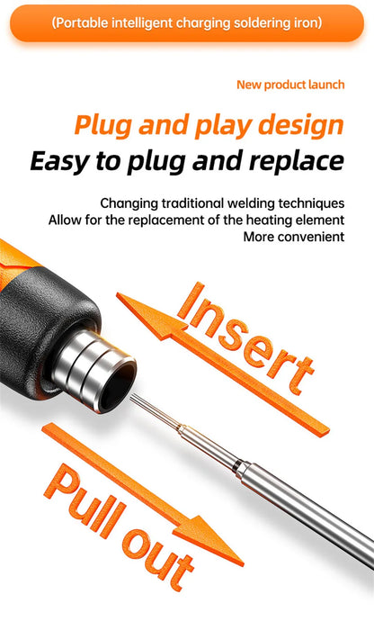 USB Wireless Digital Soldering Iron Kit – Cordless Electric Pen with Adjustable 300–450℃ Temperature