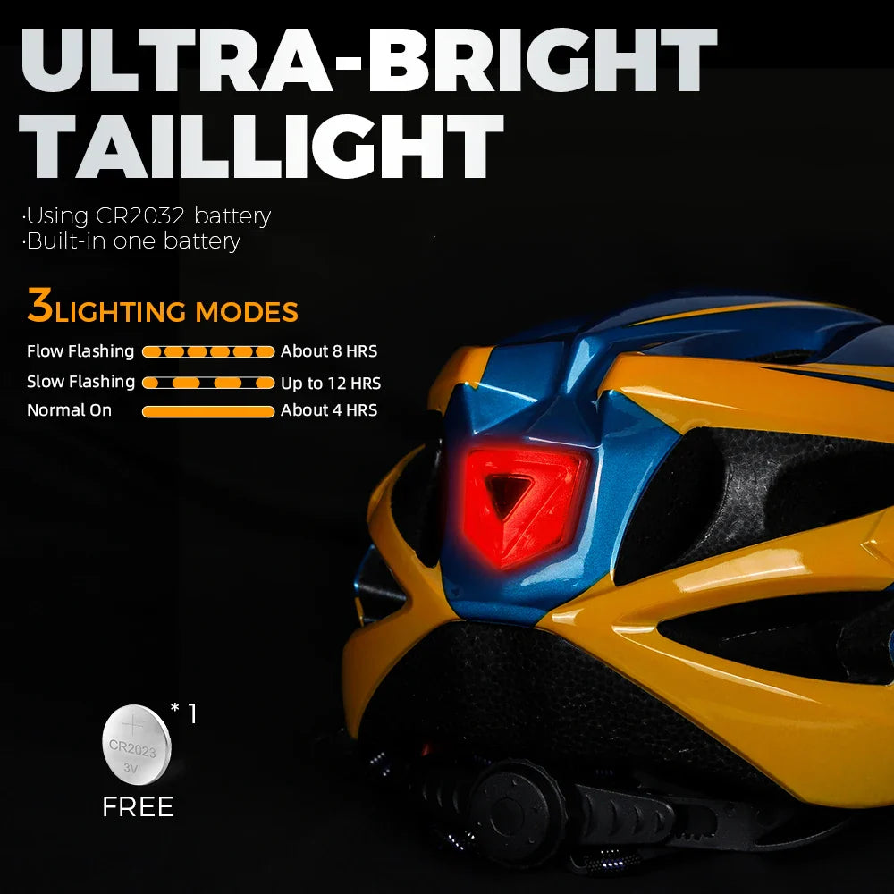 VICTGOAL Bicycle Helmet for Men - With Taillight, Magnetic Goggles, UV400 Lens & Sun Visor, MTB & Electric Scooter Bike Safety Helmet