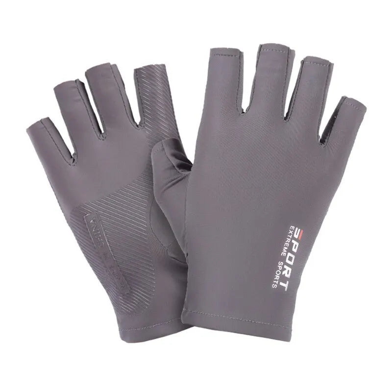 Ice Silk Half-Finger Cycling Gloves - High-Elastic, Comfortable for Men & Women | Outdoor Sports, Fitness, Driving & Fishing