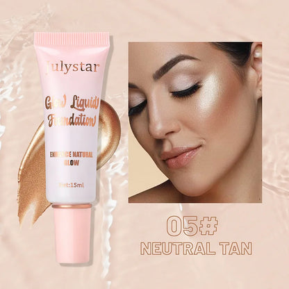 Liquid Pearlescent Foundation & High Coverage Concealer — Waterproof 3D Contour Shadow Brightening Face & Body Highlighter