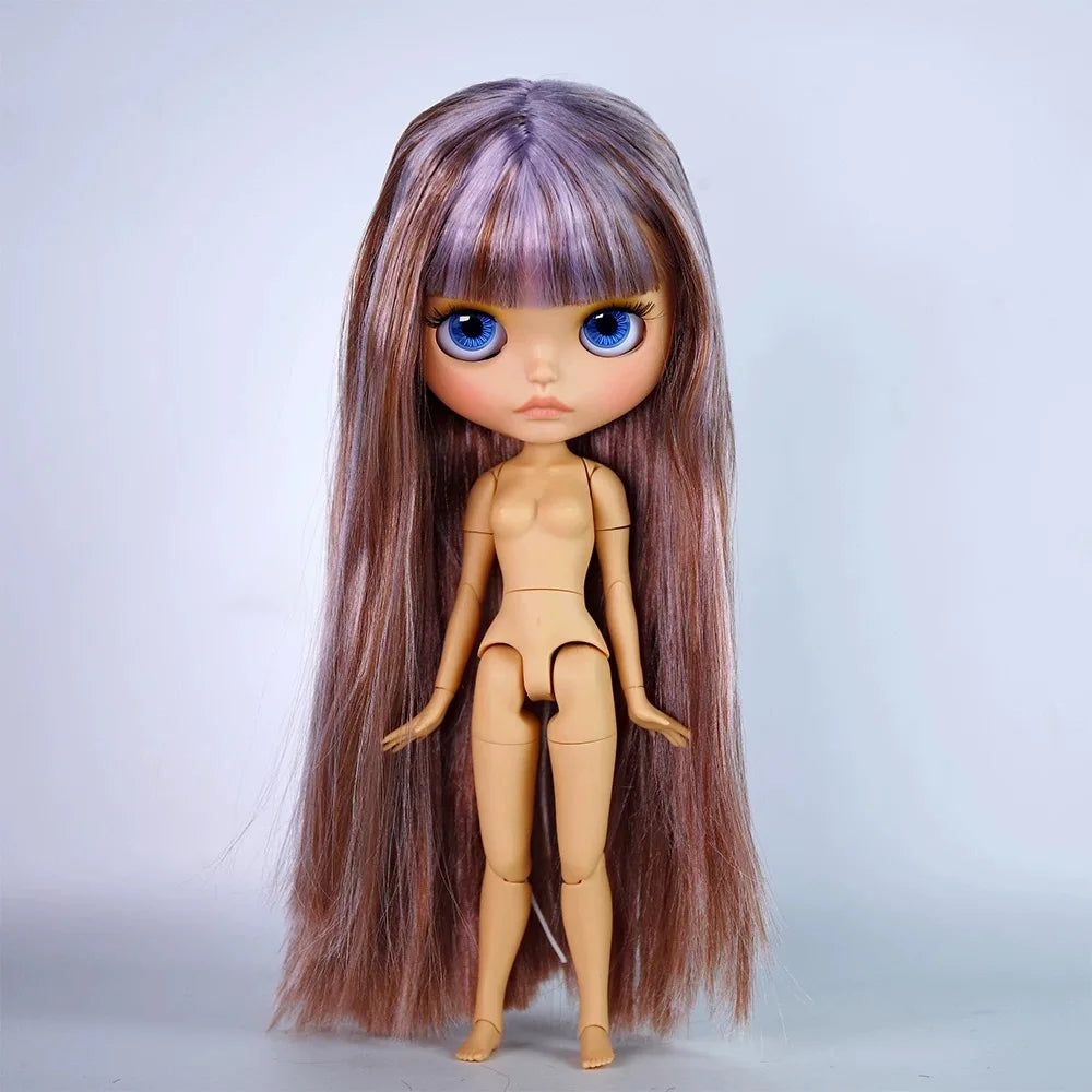 ICY DBS Blythe Doll – 30CM Tan Skin Matte & Glossy Face, Pouting Lips, 19-Joint BJD DIY Costume Doll Gift