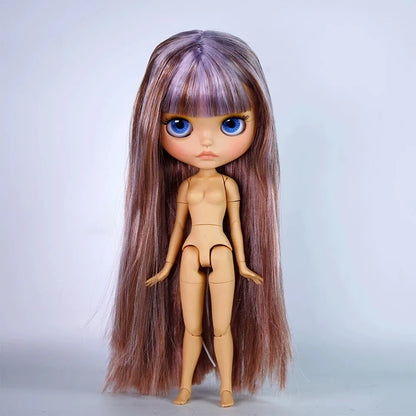 ICY DBS Blythe Doll – 30CM Tan Skin Matte & Glossy Face, Pouting Lips, 19-Joint BJD DIY Costume Doll Gift