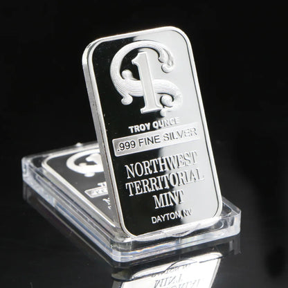 1 Troy Ounce Silver Bullion Bar Replica – Collectible Coins from Various Countries, Gift Copy