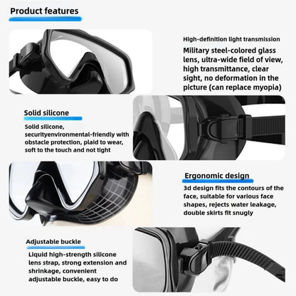 Dry Snorkel Set with Tempered Glass Diving Mask – Professional Panoramic Snorkeling & Swimming Training Gear for Adults