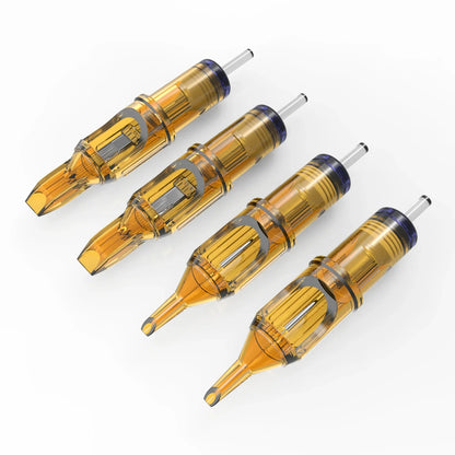 10PCS Yellow Dragonfly Tattoo Cartridge Needles – RL, RM, RS, M1 (1–15 Sizes) for Tattoo Machine Pens
