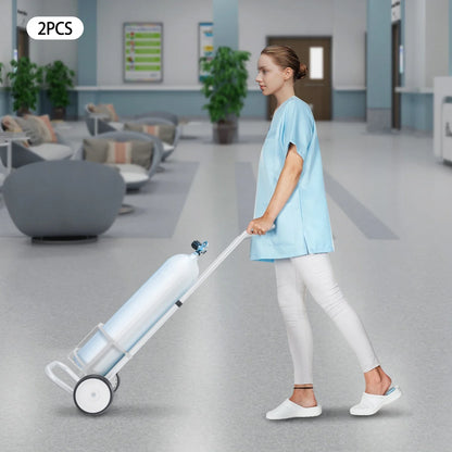 Oxygen Cylinder Cart Dolly with Adjustable Handle – Portable Oxygen Tank Trolley for Easy Transport
